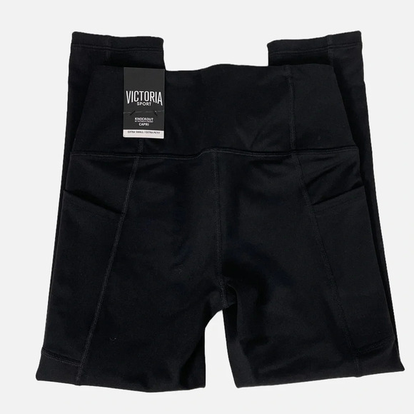 Victoria’s Secret Victoria Sport Knockout Capris Leggings XS NWT Black - Picture 2 of 9